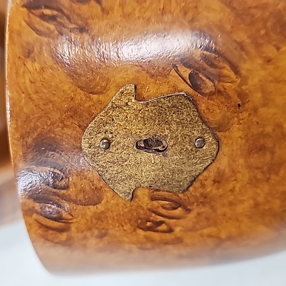 Tea Caddy Faux Burl Wood Acorn-Shaped - Picture 6 of 10